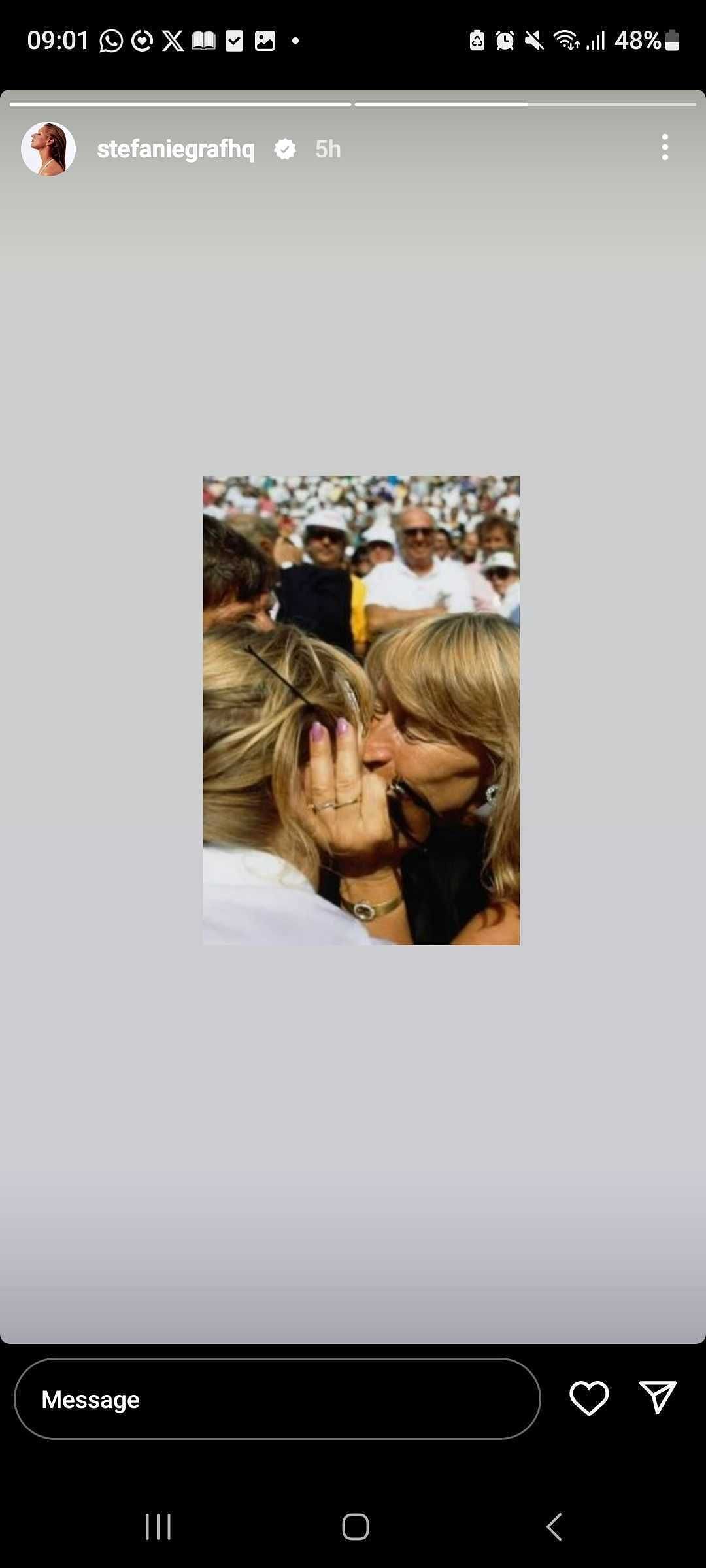 Screengrab of Steffi Graf's Instagram story. Source: Instagram @stefaniegrafhq